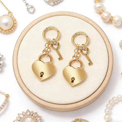 Gold Heart-Shaped Chain Pendant, Bag Charms for Handbags Fashion Accessories for Women - color: Gold