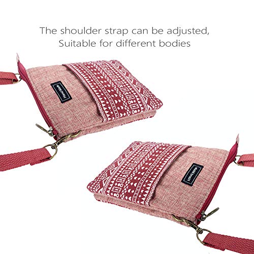 Roomy Cell Phone Purse Wallet Canvas Small Crossbody Purse Bags with Shoulder Strap For Women teen girlsl | Roomy - color: P-red