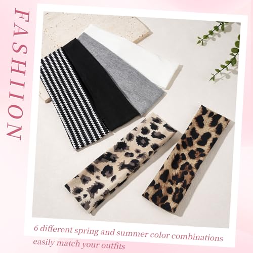 QIUTIMIY Headbands for Women Non Slip - 6 Pack Soft Stretchy Cotton Hair Bands for Women’s Hair – Fashion Sports Headbands for Yoga, Workout, Running, Gym, Daily Wear（Style 4） - color: Style 4