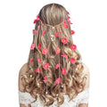 DOCILA Flower Headbands For Women Hippie Floral Hairband Boho Fairy Crown Wedding Parties Outfit Costume Hair Accessories - color: Pink