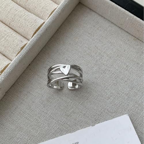 Silver Stacking Thumb Rings for Women, Finger Kont Heart Irregular Knuckle Ring Silver layered Modern Dainty Rings Jewelry Gifts for Women
