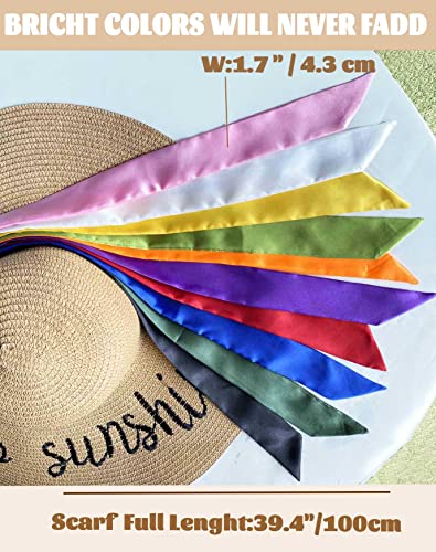 kcctoo 2/6/10Pack Scarf Bags for Women Handbag Scarfs Band Hair Neck Scarves Fashion Gifts - color: Pure Color-10 Pcs