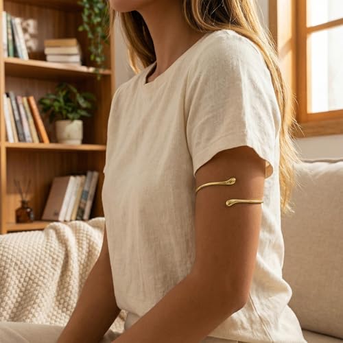Long tiantian Arm Cuff Gold Bangles Cuff Bracelets Adjustable Upper Arm Jewelry for Women Beach Jewelry Trendy Stuff Gifts - color: A7:arm Cuff