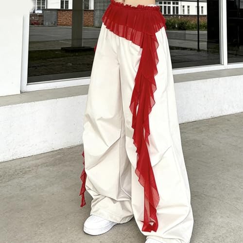 Women Y2K Lace Fringe Hip Scarf Boho Triangle Tassel Waist Cover Up Skirt Wrap Sheer Tie Belt Aesthetic Streetwear - color: B Red