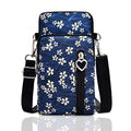 BIAOTIE Lightweight Small Crossbody bags Cell Phone Purses Travel Pouch Shoulder Bag for Women - color: Blue Flower