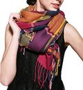 Wander Agio Women's Fashion Long Shawl Big Grid Winter Warm Lattice Large Scarf - color: Colour