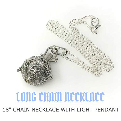 UMBRELLALABORATORY Steampunk FIRE Necklace - Pendant Glow Locket - Great Gifts for women, Mother, Father, cute magical Jewelry - color: Orange
