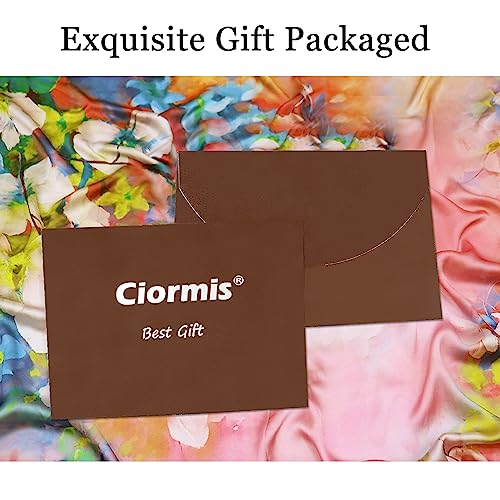 Ciormis 100% Mulberry Silk Scarf-Women's 21''/27''Square Silk Hair Head Scarf Neckerchief with Gift Packaged - color: 21''x 21''-style 66