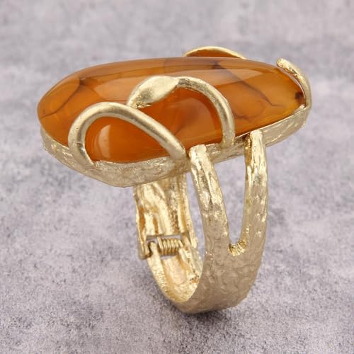 Gold Cuff Bracelet for Women Silver Beaded Bracelets Open Bangle Stackable Stretch Bead Bracelet Boho Jewelry Gifts for Wife Couple - style: Chunky Gold Bracelets