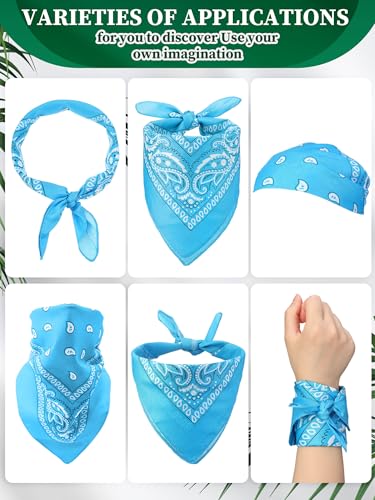 Unittype 36 Pieces Paisley Bandana Cowboy Bandanas Sports Novelty Headband Square Scarf Outdoor for Western Party Costume - color: Mix Color, style: Simple Style