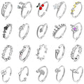 TAMHOO 20 Pcs Adjustable Rings Set for Women - Finger Rings Pack Stackable Rings for Teens- Cute Rings for Teen Girls -in Gold and Silver Tone - color: #4-Silver