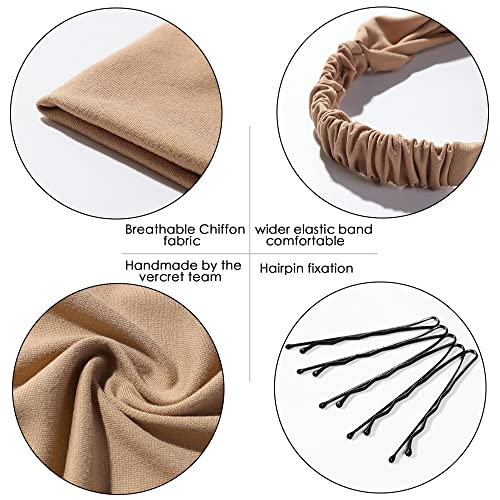 Vercret 6 Pack Hair Scarf Headband for Women Elastic Bandana Head Scarf Large Boho Triangle Kerchief with Clips Non Slip Scarves - color: P Paisley