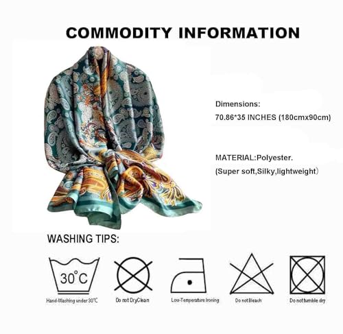 Acotavie Scarfs for Women Dressy Fashion Scarves Long Floral Pattern Scarf Lightweight Sunscreen Shawls - color: C043
