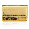 Small Crossbody Purse Bag for Women，Y2K Cute Metallic Croc-Embossed Handbag with Chain Strap - color: Medium Gold（fit Your Phone）