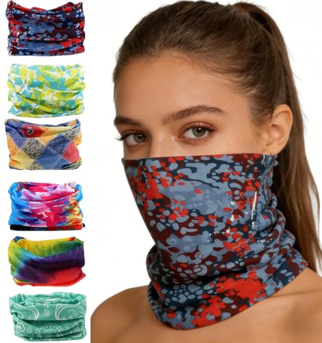 KINREE 6PCS Outdoor Magic Scarf, Elastic Headbands, Headscarves, Headwear, Mask - color: May