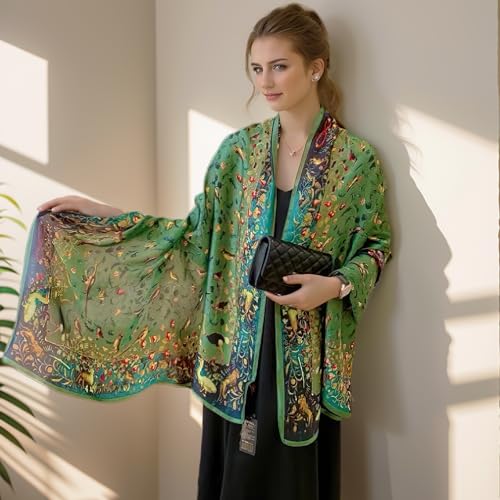 vimate 100% Large Silk Feeling Scarf-Women's Fashion Long Mulberry Silk Satin Neck Scarf Sunscreen Shawl Wrap Headscarf - color: Style 15