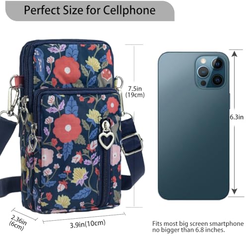 JANKS Small Crossbody Bag for Women - Mini Phone Purses with Crossbody Strap and Wallet - Nylon Arm Bag - color: C-peacock