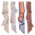 CHLINS 4PCS Satin Head Scarf for Women, Neck Hair Purse Handbag Accessory Fashion Versatile Thin Long Strip Scarf - color: Khaki