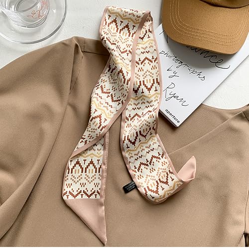 4 Pack Purse Scarf Handbags For Women,Boho Scarrves for Bag Hair Accessories Handle Fashion Lightweight - color: Khaki