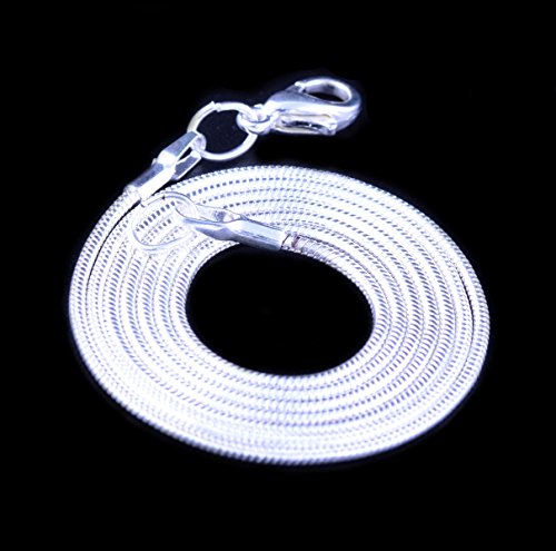 Snake Chain Necklace White Brightening 24pcs 925 Silver Plated 1.2mm DIY Shining Link with Lobster Clasps for Jewelry Making (20 inch, Shining White Brightening) - size: 20 inch