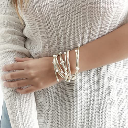 Artilady Leather Wrap Bracelets for Women - Pearl Bracelets Handmade Clasp Bangle Bracelet with Beads Jewelry Gift for Women and Mother - style: Gold