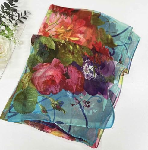 Xyueanlo Scarfs for Women Fashion Scarves Print Pattern Lightweight Sunscreen Scarf Wraps Shawls - color: Green