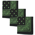 Motique Accessories Two Tone Paisley Bandana - Set of 3 - color: Black Green