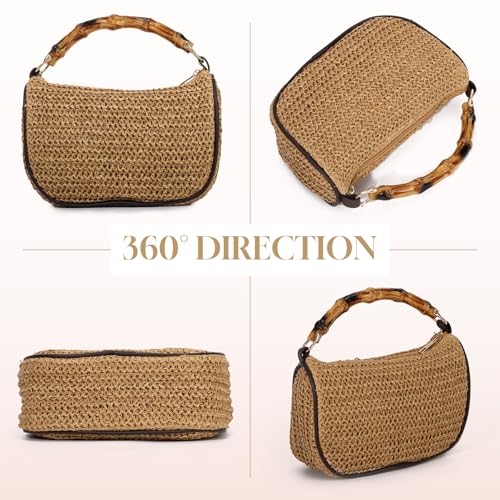 GOKTOW Straw Clutch Purses for Women Small Summer Handbag Woven Beach Hobo Tote Bags Vacation Crossbody Bag 2026 - color: Khaki