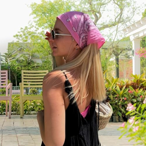 Amscan womens Paisley Bandana - color: Pink, size: 20" x 20", 1 Piece