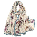 Yeieeo Boho Scarf for Women Lightweight Floral Printed Scarf Fall Winter Fashion Fringed Shawl - color: Floral 25