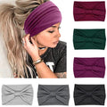 IVARYSS Wide Headbands for Women, Solid Knotted Head Wraps Turbans, Large African Style Head Bands Hair Accessories, 6 Pack - color: Multi Color