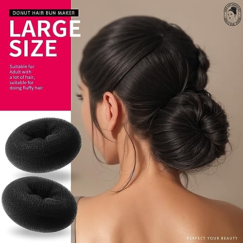 Teenitor Hair Styling Kit: 5 Bands, 20 Bobby Pins, 7 Chignons (2 Small, 2 Medium, 1 Large, 1 Extra-Large), Black - color: C-Black