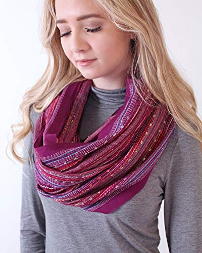 Anika Dali (15 Colors) Shimmer Sparkle Infinity Scarf, Women's Festival Bliss Lightweight Fashion Shawl - color: Provence Purple