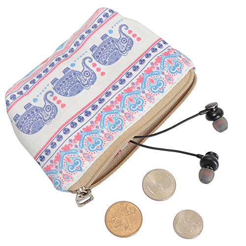 Women and Girls Cute Fashion Coin Purse Wallet Bag Change Pouch Key Holder - color: Bohemian Elephant