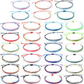 Hicarer 30 Pieces Adjustable Woven Anklets Bracelets Bohemian Braided Rope Bracelets Waterproof Wax Coated Anklets for Women - color: Multicolor