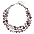 Noessla Layered Beaded Chunky Necklace for Women Boho Two-color Shell Statement Necklace Fashion Collar Costume Jewelry Gifts for Mum - color: Purple
