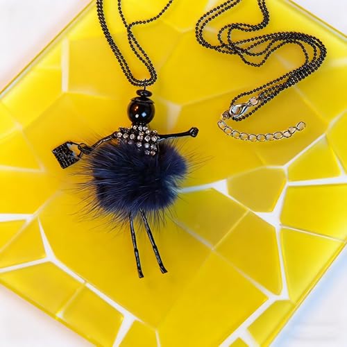 Crystal Paris Doll Necklace for Women, Handmade Cute Dress Long Chain Pendant Necklace Prom Costume Jewelry - style: 31