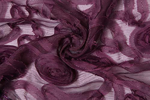 Cindy & Wendy Floral Embroidered Lace Triangle Scarf for Women - color: Purple