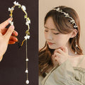 AHONEY Flower Headband for Women Girls Hair Vine Gold Leaf Boho Headband Wedding Fairy Accessories Headpiece Bridal Crown (Floral) - color: Green