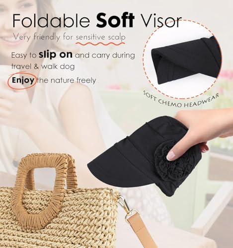 Hachapy Soft Newsboy Cap for Women Slip on Headwear Summer - color: Black