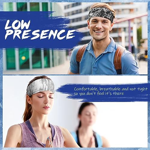18 Pcs Sports Sweatbands for Men Women Camo Headbands Workout Non Slip Headbands Breathable Head Band Fitness Stretchy Unisex Hairband for Yoga Running Cycling Ball - color: Vibrant Colors