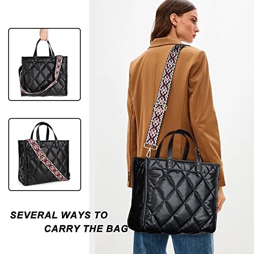 Canvas Tote Bag for Women Top Handle Handbag Crossbody Tote Bag for Women - color: B1-solid Black