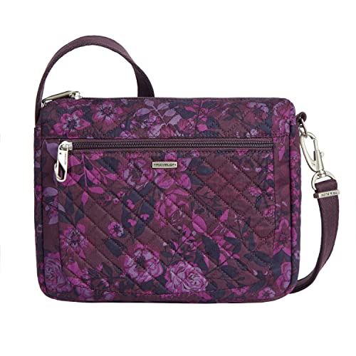 Travelon Anti-Theft Classic Small East/West Crossbody - color: Wine Rose