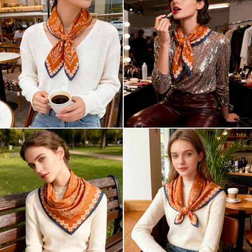 K-Elewon Women Medium Square Scarf Head Scarf Neck Scarf Hair Scarf Head Sleeping Wraps Bandana Scarfs for Women - color: V01