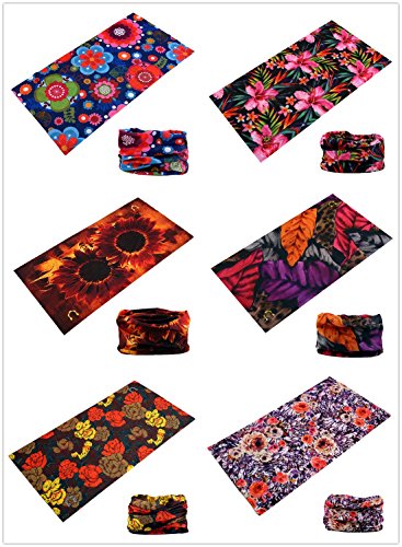 KINREE 6PCS Outdoor Magic Scarf, Elastic Headbands, Headscarves, Headwear, Mask - color: Charming