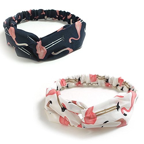DRESHOW 10 Pack Boho Headbands for Women Girls Criss Cross Elastic Hair Bands Yoga Flower Headwraps Accessories - color: 10 Pack C: Flower Printed Series VII