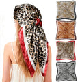 Ciormis 35" Silk Head Scarf for Women, 4 Pcs Satin Hair Scarf Square Silk Bandana Top Neck Scarves Hair Wraps for Sleeping - color: I1-leopard-set9