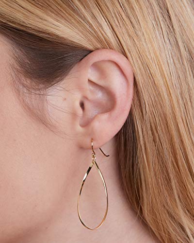 MILLA Teardrop Earrings - Designer Silver Statement Earrings or Gold Dangle Earrings for Women Trendy Upscale Dangly Earrings - color: Teardrop / 14K Gold Plated
