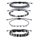 Beach Summer Ankle Bracelet for Women Handmade Braided Adjustable String Anklets Waterproof Surfer Bracelet - color: Coin