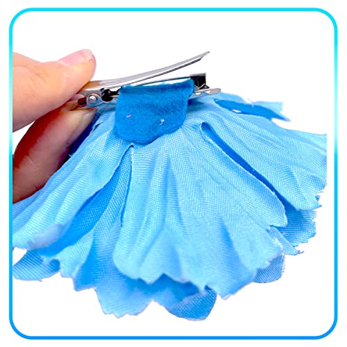 Hair Flower Clips Brooch Boutique Hair Accessories Bohemia Hairpins for Women Girls (Lake Blue) - color: Lake Blue